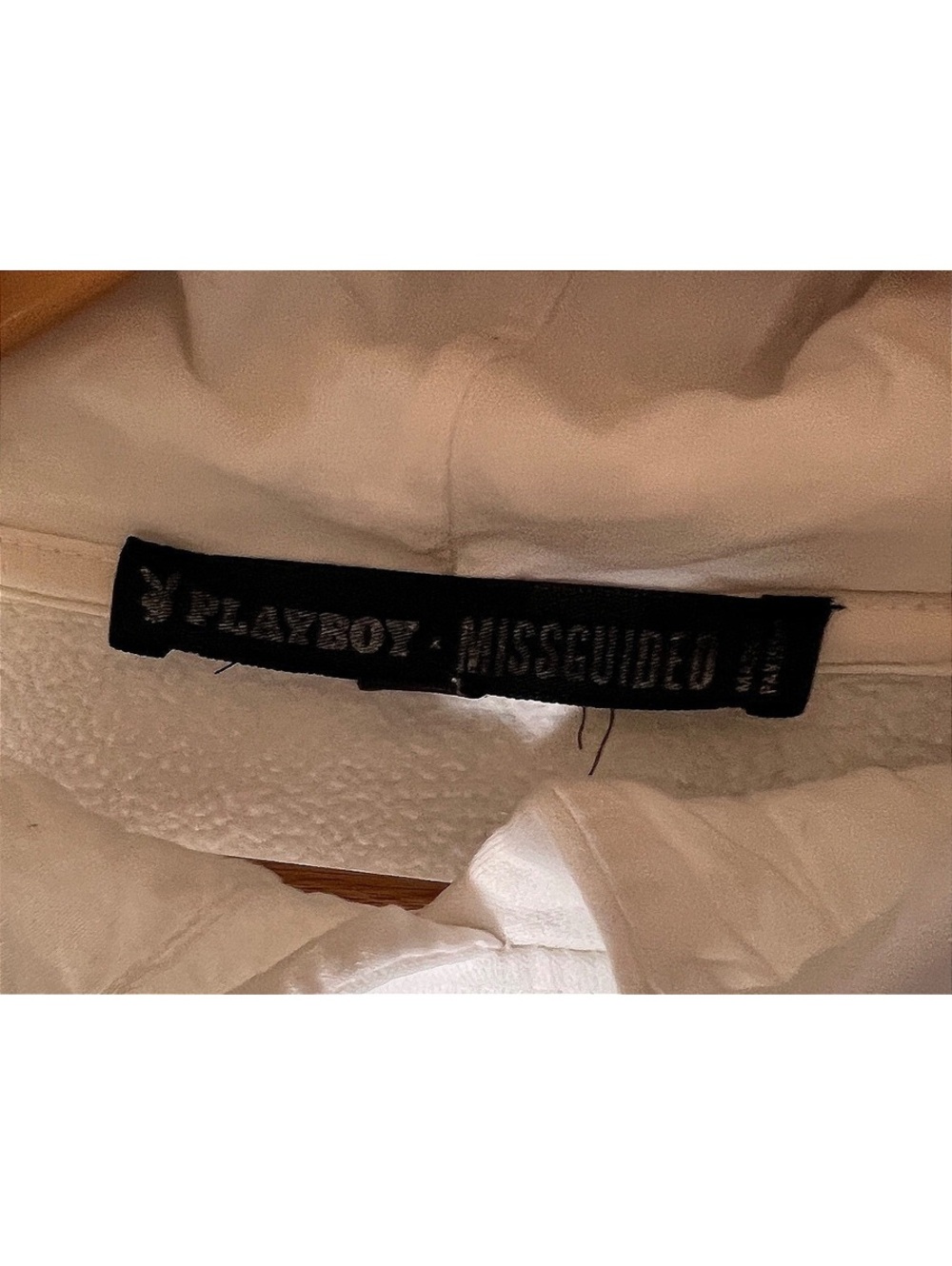 Playboy x Missguided Oversized White Hoodie Streetwear Y2K Embroidered Bunny S - Picture 4 of 8